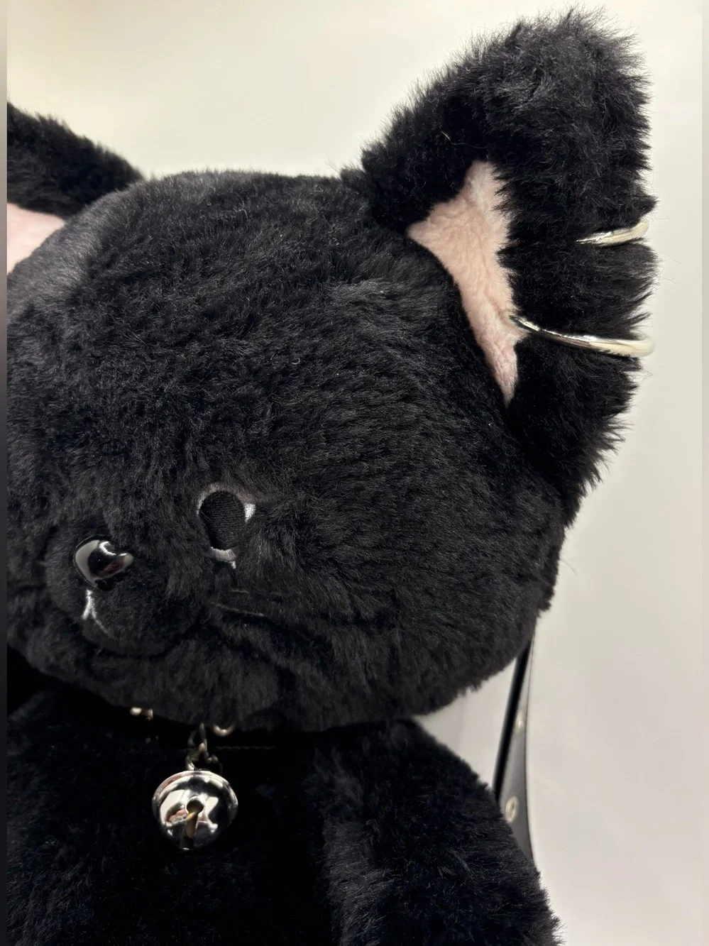 Kawaii Goth Spooky Black Cat Plush Backpack Kitten Novelty Halloween Whimsygoth